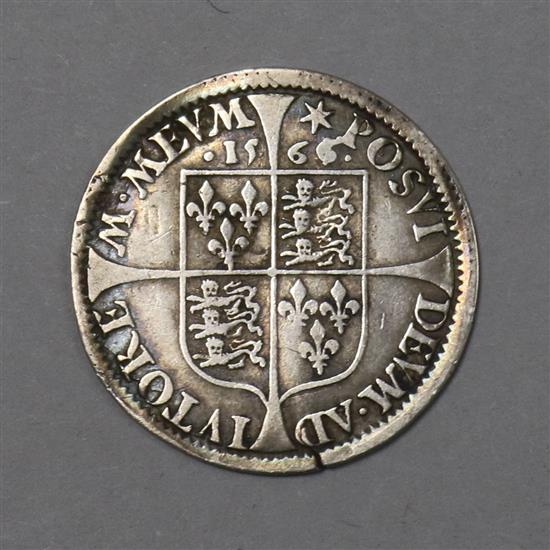 A Queen Elizabeth I silver shilling 1566.